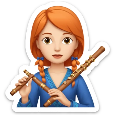 Flute women sticker