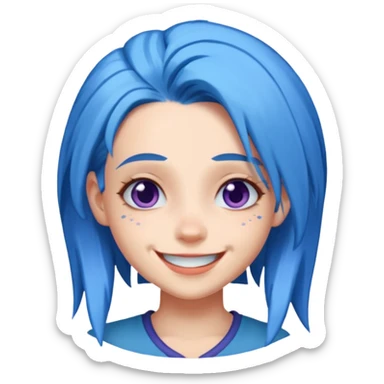 Jinx smiling at you with tricky challenging face sticker