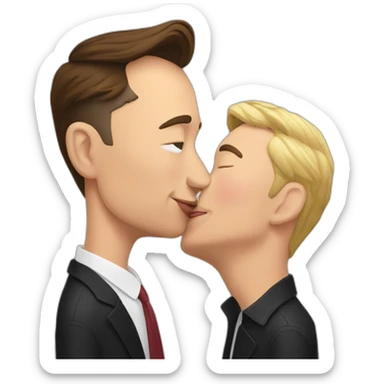 Elon Musk kissing Elon musk sticker