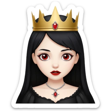 vampire girl with black crown sticker