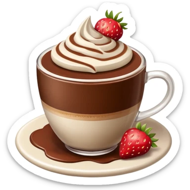 cappucino de chocolate 🍫 com moranguinho sticker