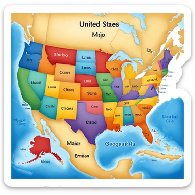 United States but map sticker