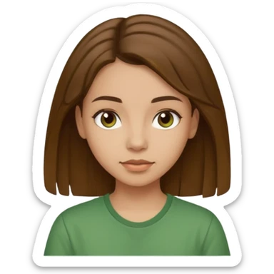 Make a zumba coach emoji, brown eyes, brown hair girl, green shirt withe "the roots" on it sticker