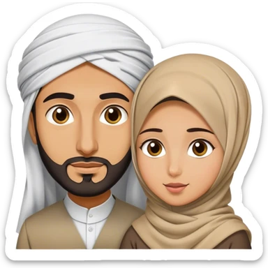 arabe husband and his little hijabi wife  sticker