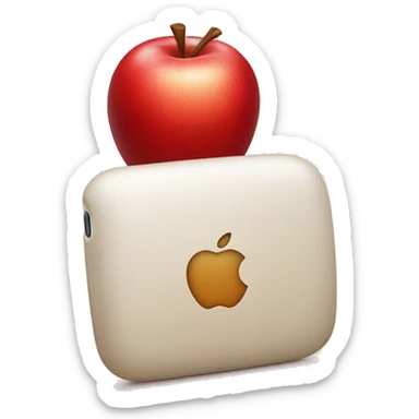 red apple iphone sticker