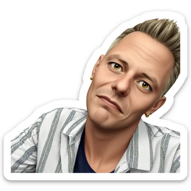 striped shirt and earrings look sticker