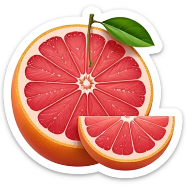 grapefuit with a slice sticker