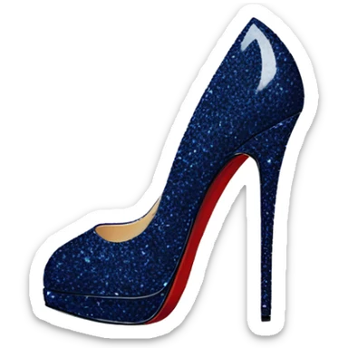 Realistic pair of navy glitter Louboutin high heel shoes. sticker