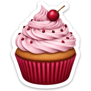 Cranberry cupcake with cinnamon dusted sticker