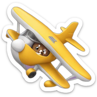 Paresseux sur un avion sticker
