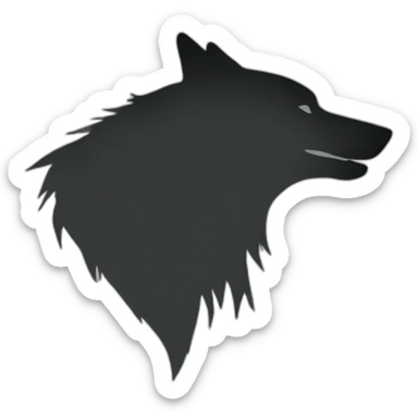 silhouette wolf avec silhouette oiseau  sticker