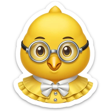 lemon with monocle and ruffled collar sticker