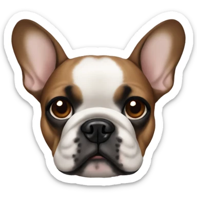  French bulldog face black face and brown eyes sticker