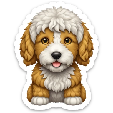 a white and black goldendoodle sticker