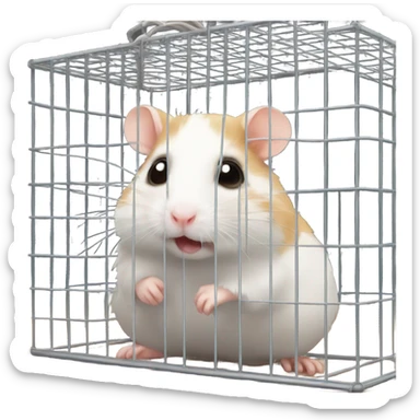 hamster in cage sticker