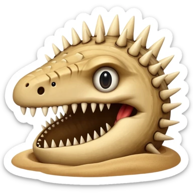 Sand worm from dune make the mouth a hole with long spiky teeth NO EYES and a body sticker
