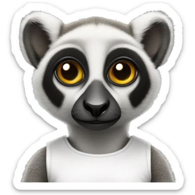 Lemur With a white Tank top sticker
