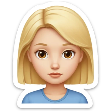 Big headed blonde girl sticker