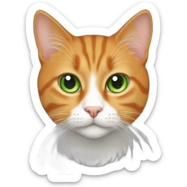 green eyed orange tabby cat with white in her sticker