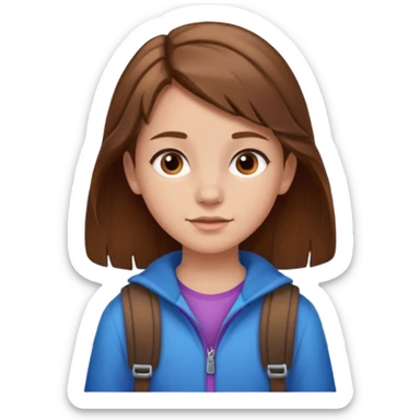 a 12 year old girl with mountains sticker