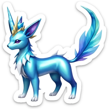 Shiny Colorful Iridescent Cobalion-Suicune-Vaporeon-fakemon (full body) sticker
