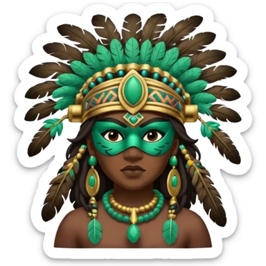 maya masked tradational mayan warrior sticker
