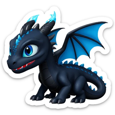 Dragón negro furia nocturna how to train your dragon sticker