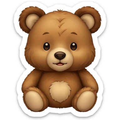 teddy bear with perked ears sticker