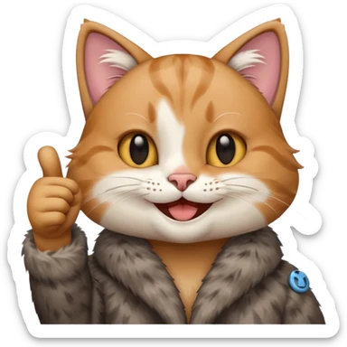 Cat smiling and giving thumbs up sticker
