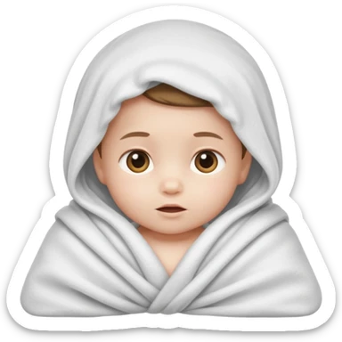 baby wrapped in blanket sticker