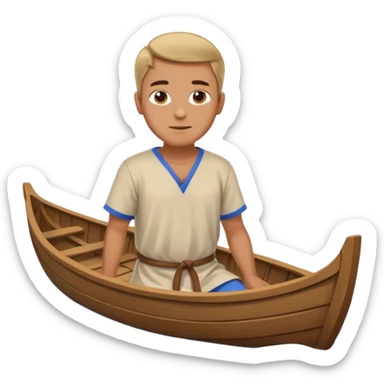 in medieval period  a man in a Boat sticker
