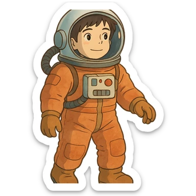 ghibli style astronaut sticker
