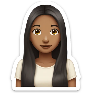 Cute girl with pelCute girl with long hair black skinCute girl with long black hair light brown skin bonCute girl with long black hair pretty light brunette skin sticker