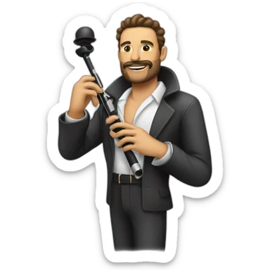 hombre blanco gordo con fumando pipa sticker