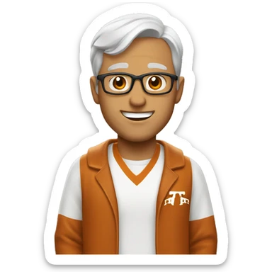 White man in University of Texas Longhorn clothes sticker