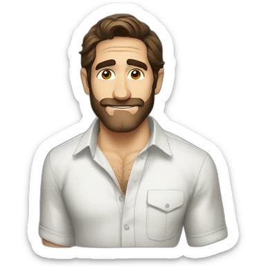 jake gyllenhaal cartoon wearing shirt sticker