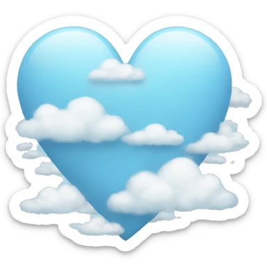 Light blue heart with clouds sticker