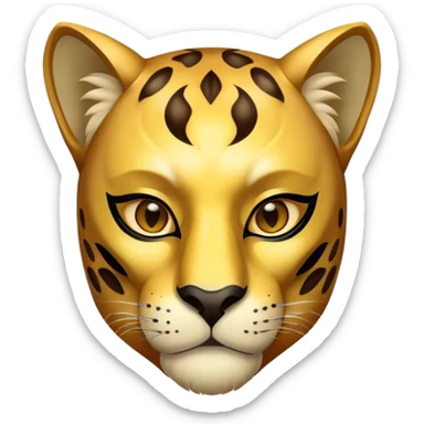 A Man with half-face golden panther mask sticker