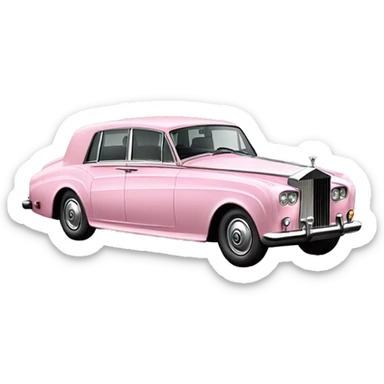 Pastel Pink Rolls Royce sticker