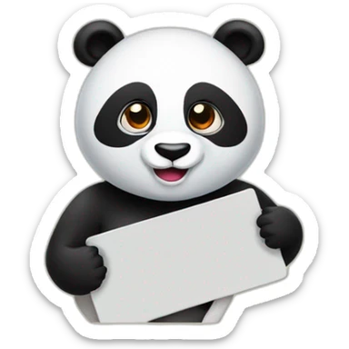 Panda holding a sign that says raid sticker