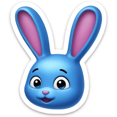 a blue bunny gummy sticker
