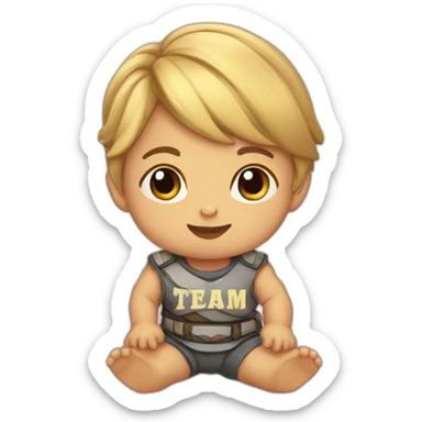 Cute baby warrior with shirt that says team hope sticker