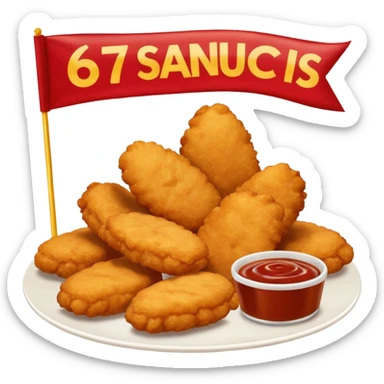 Chicken nuggets coming to life and doing 67 sticker