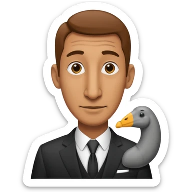 Man with a long nose wearing a suit and kipa sticker