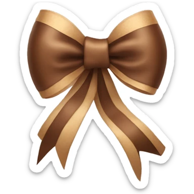 Cool brown ribbon bow sticker