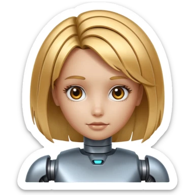 girl robot with hair sticker