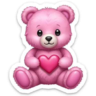 pink cute teddy bear sending hearts and love sticker
