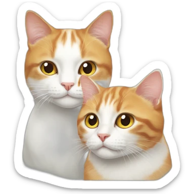 white cat and ginger cat sticker