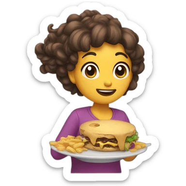 Gorrita comiendo sticker