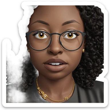 portrait of a person with jewelry sticker